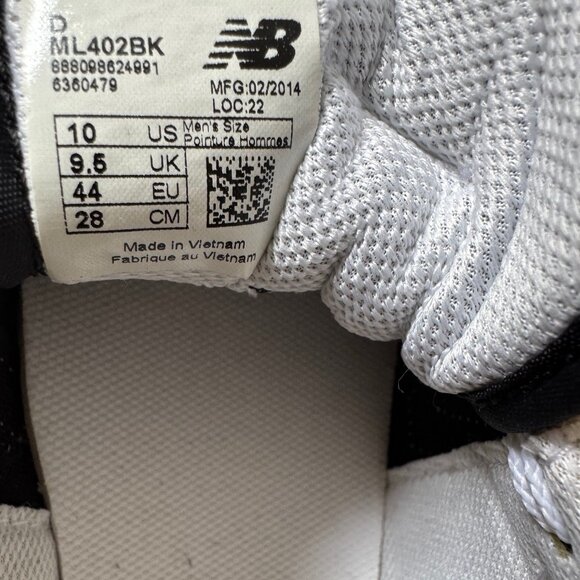 New Balance Classic Sneakers, Men's Size 10, Black & White, ML501KW - Picture 6 of 11